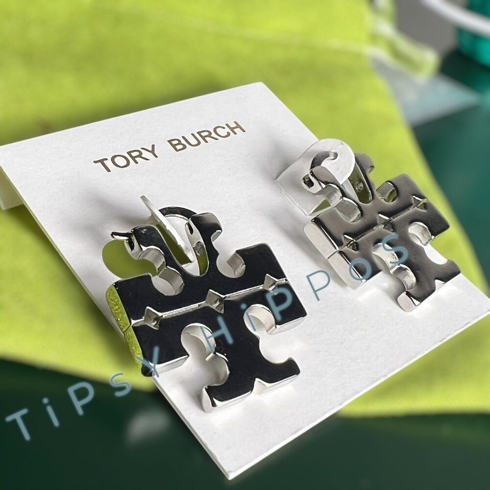 NEW!!  TORY BURCH Icon Hidden Hoop Earrings - Picture 5 of 6